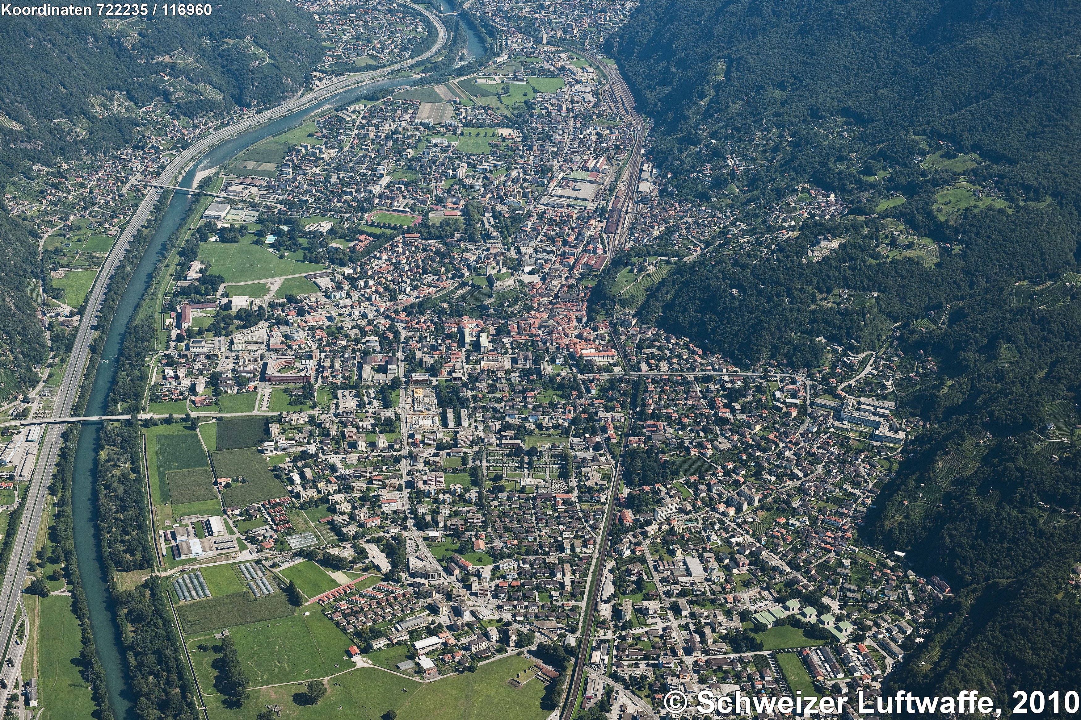 Bellinzona, Blick nordwärts