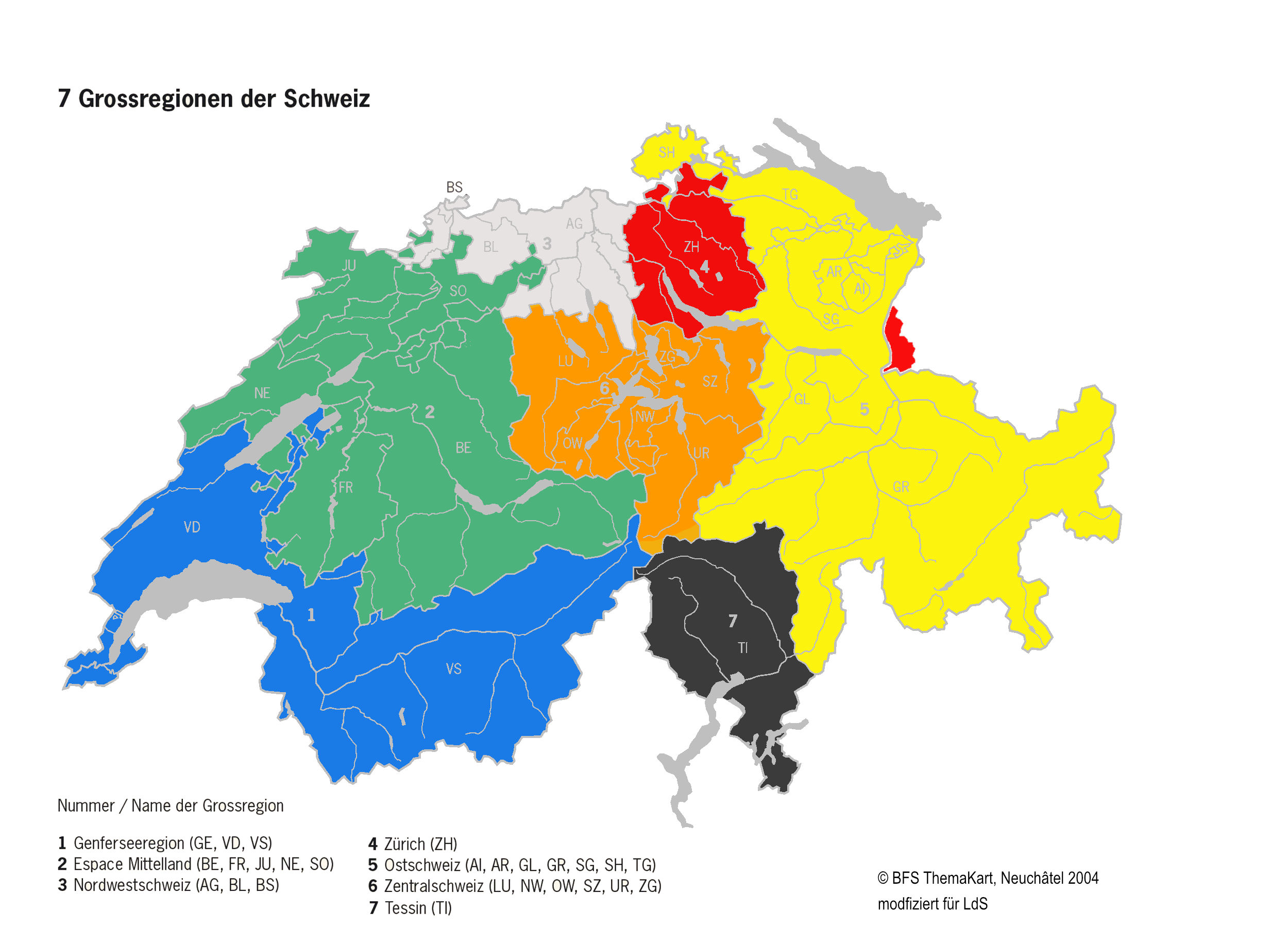 Einteilung der Schweiz
